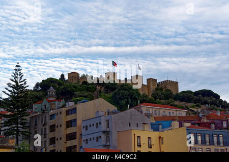 Le Château Sao Jorge et de la région de Castelo et Mouraria Banque D'Images