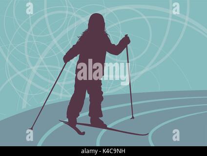 Ski pour enfants vecteur formation abstract background Illustration de Vecteur