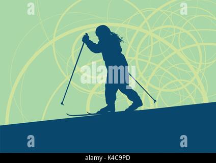 Ski pour enfants vecteur formation abstract background Illustration de Vecteur