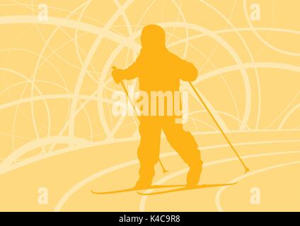 Ski pour enfants vecteur formation abstract background Illustration de Vecteur