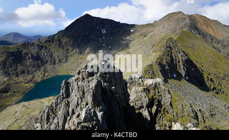 L'approche via Crib Goch Snowdon Banque D'Images