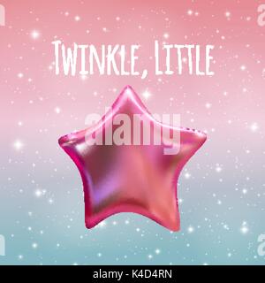 Twinkle Little Star sur fond de ciel de nuit. Vector illustration Illustration de Vecteur