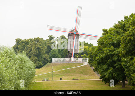 L'un des moulins à vent à l'est de Bruges. Banque D'Images