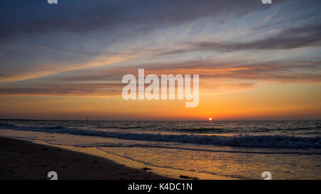 Coucher de soleil à Soulac sur mer Banque D'Images