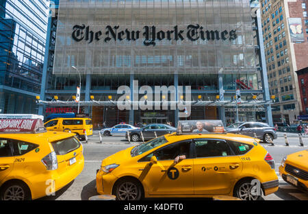 Les bureaux du New York Times l'empire médiatique de Midtown à New York, le dimanche, Août 27, 2017. (© Richard B. Levine) Banque D'Images