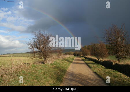 Arc-en-ciel sur la Ridgeway Banque D'Images