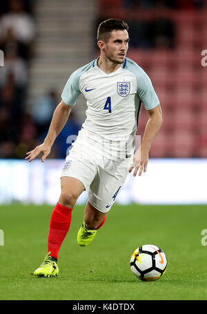 L'Angleterre au cours de la Cook Lewis UEFA Euro 2019 U21, match de qualification du groupe 4 à la vitalité Stadium, Bournemouth. Banque D'Images