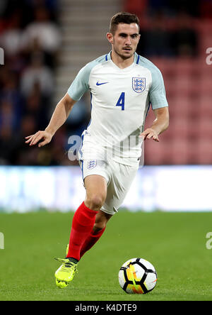 L'Angleterre au cours de la Cook Lewis UEFA Euro 2019 U21, match de qualification du groupe 4 à la vitalité Stadium, Bournemouth. Banque D'Images