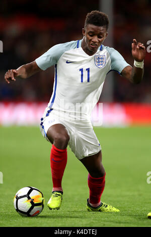 L'Angleterre au cours de l'Demarai Gray UEFA Euro 2019 U21, match de qualification du groupe 4 à la vitalité Stadium, Bournemouth. Banque D'Images