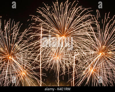 D'artifice à Barnstaple Rugby Club, pris des rives de la rivière Taw à Barnstaple, Devon, Angleterre. Table Ronde organisée par Barnstaple Banque D'Images