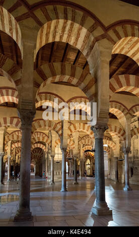 Salle de prière de la Grande Mosquée de Cordoue, Espagne Banque D'Images