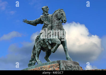 Statue équestre de l'Impératrice Elisabeth Petrovna. Baltiysk, jusqu'en 1946, la Russie Pillau Banque D'Images