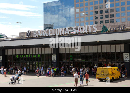 La gare Sants de Barcelone à Barcelone la capitale et la plus grande ville de la Catalogne, en Espagne Banque D'Images