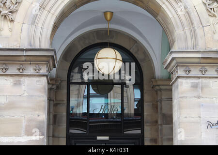 Le Free Trade Hall à Manchester qui est maintenant un hôtel Radisson Banque D'Images
