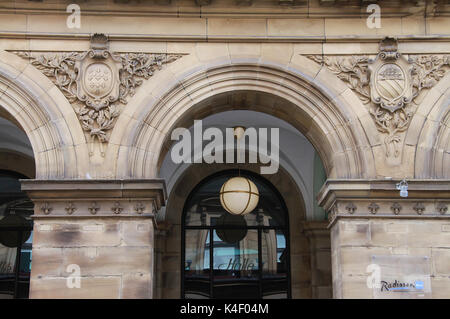Le Free Trade Hall à Manchester qui est maintenant un hôtel Radisson Banque D'Images