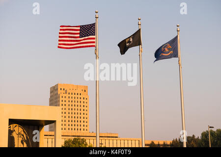 Matin vient avec le vent vers la capitale de l'État à Bismarck, Dakota du Nord Banque D'Images