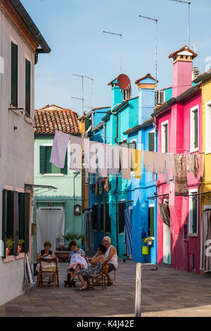 Dentelle sur l'île Burano à Venie ,Italie Banque D'Images