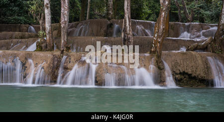 Avis de cascade, cascade de tad sae, Luang Prabang, Laos Banque D'Images