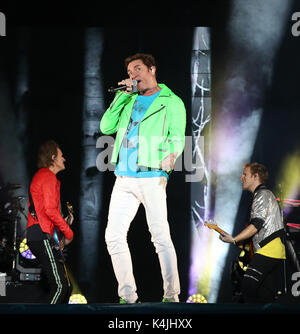 Simon Le Bon de Duran Duran headline la scène principale pour la troisième journée de l'Electric Picnic festival à Stradbally, Comté de Laois. Banque D'Images