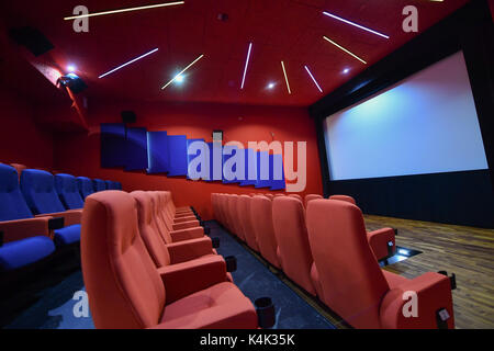 Berlin, Allemagne. 06 Sep, 2017. L'une des nouvelles salles de cinéma a été photographiée dans le cinéma Lux delphi à Berlin, Allemagne, 06 septembre 2017. L'ouverture du nouveau cinéma se déroulera le 06 septembre 2017. Photo : Jens Kalaene Zentralbild-/dpa/dpa/Alamy Live News Banque D'Images