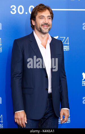 Venise, Italie. 06 Sep, 2017. Javier Bardem assiste à l'amour "Pablo" photocall au cours de la 74e Mostra de Venise le 06 septembre 2017 à Venise, Italie. Crédit : John Rasimus/Media Punch ***France, Suède, Norvège, Finlande, USA, Denark, la République tchèque, l'Amérique du Sud seulement***/Alamy Live News Banque D'Images