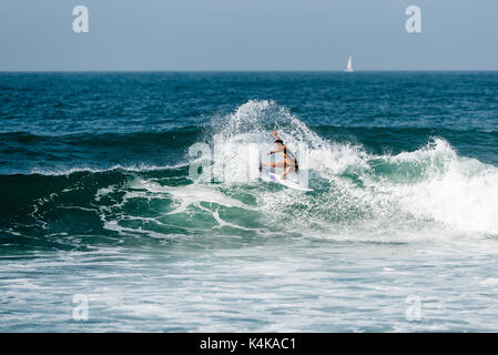 San Clemente, USA. 06 Sep, 2017. Une ronde de surf à la Swatch 2017 Women's Pro à des chevalets, San Onofre State Beach, San Clamente, CA le 06 septembre 2017. Surfer : Tyler Wright (AUS). Credit : Benjamin Ginsberg/Alamy Live News Banque D'Images