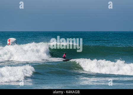 San Clemente, USA. 06 Sep, 2017. Une ronde de surf à la Swatch 2017 Women's Pro à des chevalets, San Onofre State Beach, San Clamente, CA le 06 septembre 2017. Surfer : Sage Erickson (USA). Credit : Benjamin Ginsberg/Alamy Live News Banque D'Images