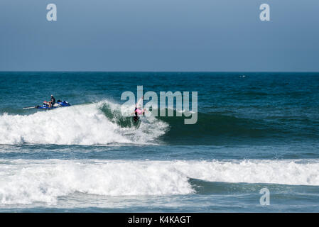 San Clemente, USA. 06 Sep, 2017. Une ronde de surf à la Swatch 2017 Women's Pro à des chevalets, San Onofre State Beach, San Clamente, CA le 06 septembre 2017. Surfer : Sage Erickson (USA). Credit : Benjamin Ginsberg/Alamy Live News Banque D'Images