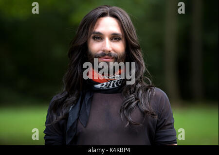 Munich, Allemagne. 12Th Mar, 2017. La chanteuse Conchita Wurst (Thomas Neuwirth) à Munich (Allemagne), 5 septembre 2017. Photo : Sven Hoppe/dpa/Alamy Live News Banque D'Images