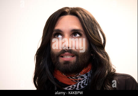 Munich, Allemagne. 12Th Mar, 2017. La chanteuse Conchita Wurst (Thomas Neuwirth) à Munich (Allemagne), 5 septembre 2017. Photo : Sven Hoppe/dpa/Alamy Live News Banque D'Images