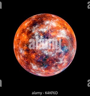 Fiery Hot exoplanète texture haute résolution, générée par ordinateur résumé fond, isolé, rendu 3D Banque D'Images