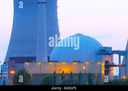 Grafenrheinfeld centrale nucléaire, Basse Franconie, Bavière, Allemagne Banque D'Images