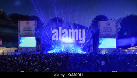 Pet Shop Boys titre Brighton Pride Festival avec leur plein 90 minutes SUPER Tour comprend : Pet Shop Boys Où : Brighton, Royaume-Uni Quand : 05 août 2017 Crédit : Chris Jepson/WENN.com Banque D'Images