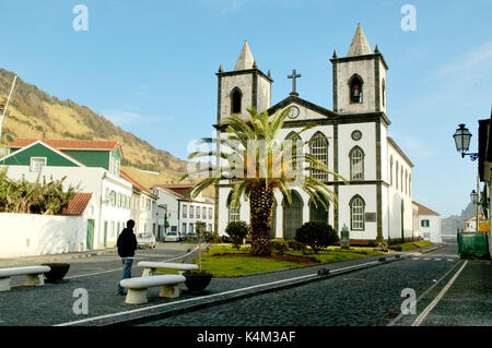 Église (Igreja da Santissima Trindade) de Lages do Pico, île de Pico. Açores, Portugal Banque D'Images