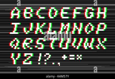 Vector alphabet glitch Illustration de Vecteur