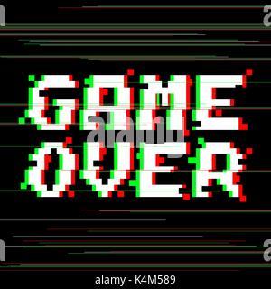 Vector game over glitch pixel Illustration de Vecteur