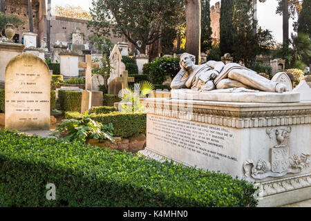 Tombes de réseau des expatriés américains au cimetière protestant Banque D'Images