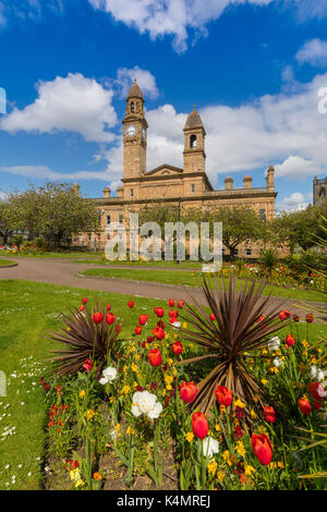 Paisley de ville et jardins de Dunn Place, Paisley, Renfrewshire, en Écosse, Royaume-Uni, Europe Banque D'Images