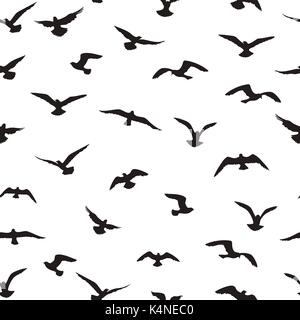 Les oiseaux en plein vol modèle transparente. la liberté de signer l'arrière-plan. faune Illustration de Vecteur