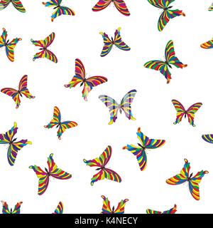 Modèle sans couture papillon. des vacances d'arrière-plan tropical Illustration de Vecteur