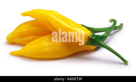 Au citron aji poivrons du Chili (Capsicum baccatum). chemins de détourage, séparés de l'ombre Banque D'Images