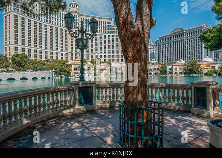 Hôtel Bellagio et le Caesar's Palace, Las Vegas Banque D'Images