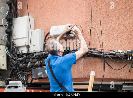 Ingénieur téléphone en Espagne Banque D'Images