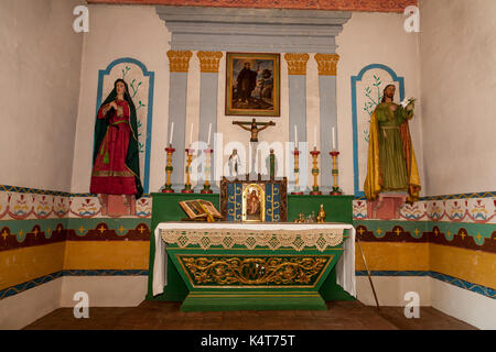 Chapelle intérieur à la Mission San Francisco Solano, Sonoma, CA, USA Banque D'Images