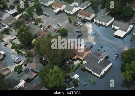 Une vue aérienne de l'inondation à Beaumont, au Texas, causés par l'ouragan Harvey Banque D'Images