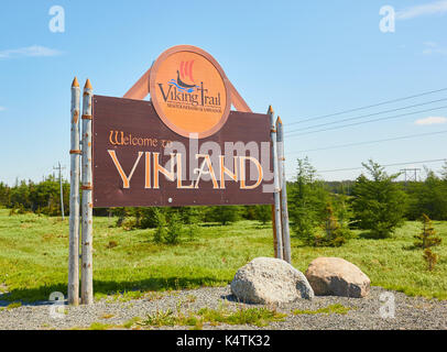 Le Vinland la Viking Trail, péninsule Great Northern, à Terre-Neuve et Labrador, Canada. Banque D'Images