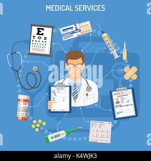 Concept Services médicaux Illustration de Vecteur