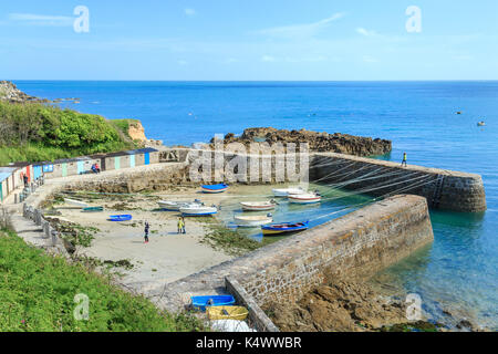 France, Manche (50), Cotentin, Cap de la Haye, Saint-Germain-des-Vaux, Port racine, le plus petit port de France // France, Manche, Cotentin Peninsul Banque D'Images