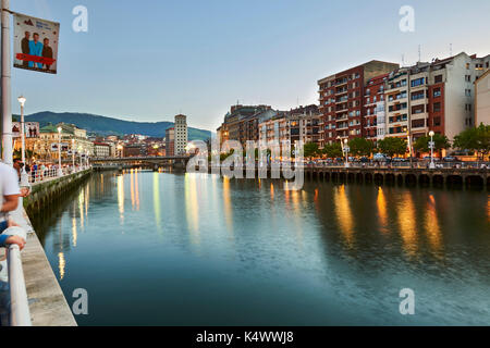 Nervion, Bilbao, Biscaye, Pays basque, pays basque, Espagne, Europe Banque D'Images