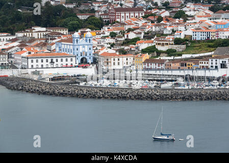 Vue panoramique sur Angra de Heroismo, l'île de Terceira, Açores portugal Banque D'Images